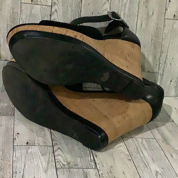 Marc Fisher “Hillory” black wedge summer sandal size 9.5 - Picture 5 of 7